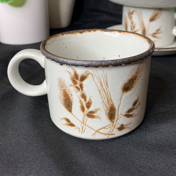 Set of 4 vintage Stonehenge MIDWINTER Wild oats stoneware cup & saucer - Picture 7 of 13
